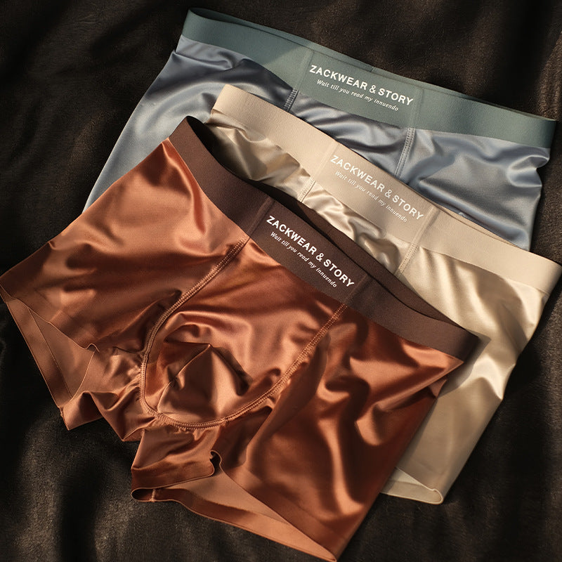 4-Pakning Luksus Ice Silk Boxershorts til Mænd