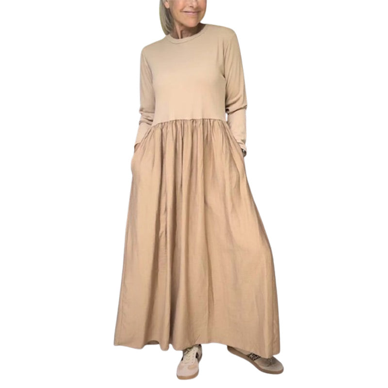 Elegant Midi Strik Kjole med Lange Ærmer – Komfort og Stil i Ét!