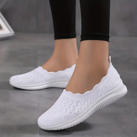 Komfortable Dame Strik Slip-On Flats – Skridsikre & Letvægt