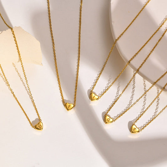 26 Bogstav Pendant Love Heart Halskæde DIY til Damer