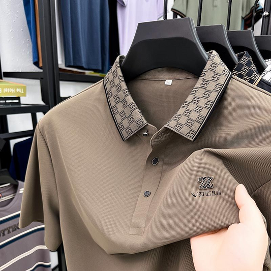 Vintage Wave Polo T-shirt til Mænd – Dynamisk Design og Komfort