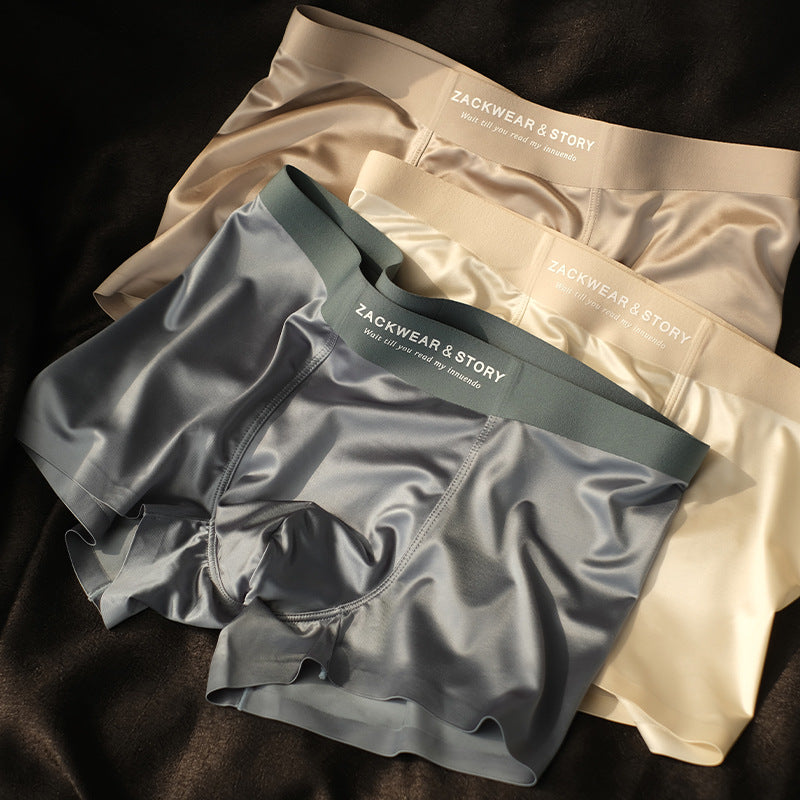 4-Pakning Luksus Ice Silk Boxershorts til Mænd