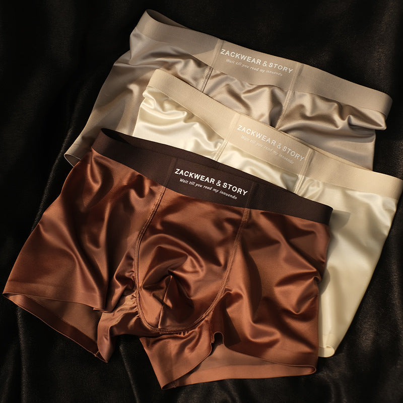 4-Pakning Luksus Ice Silk Boxershorts til Mænd