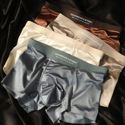 4-Pakning Luksus Ice Silk Boxershorts til Mænd