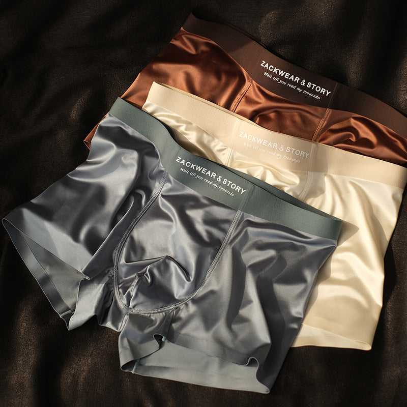 4-Pakning Luksus Ice Silk Boxershorts til Mænd