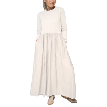 Elegant Midi Strik Kjole med Lange Ærmer – Komfort og Stil i Ét!