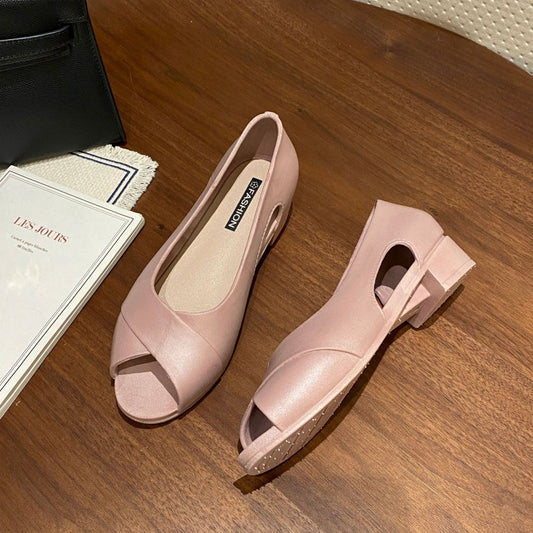 Komfortable Casual Udsnit Chunky Heel Sko
